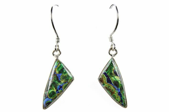 Malachite and Azurite Earrings - Sterling Silver #278886